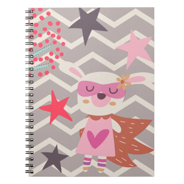Girl Superhero Bunny Notebook (Front)