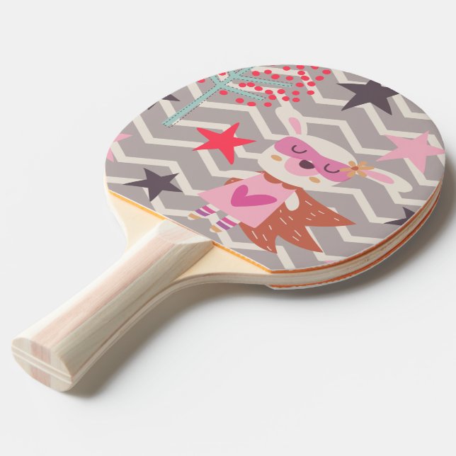 Girl Superhero Bunny Ping-Pong Paddle (Back Angle)