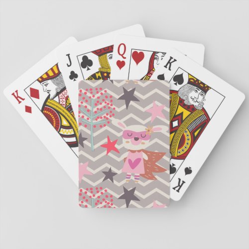 Girl Superhero Bunny Poker Cards