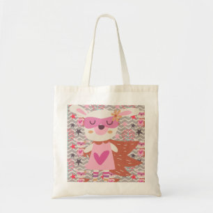Girl Superhero Bunny Tote Bag
