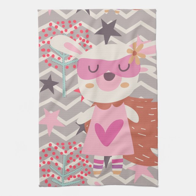 Girl Superhero Bunny Towel (Vertical)