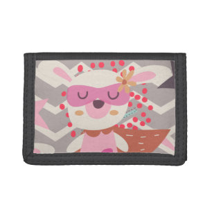 Girl Superhero Bunny Tri-fold Wallet
