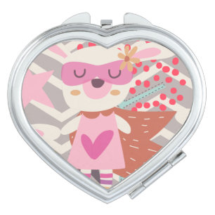 Girl Superhero Bunny Vanity Mirror