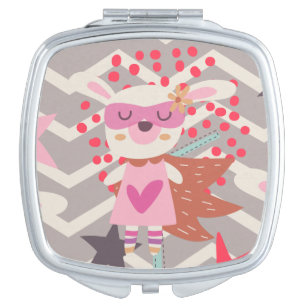 Girl Superhero Bunny Vanity Mirror