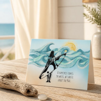Girl Surfer | Happiness Comes in Waves Greeting Card
