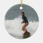 Girl Surfing Ornament at Zazzle