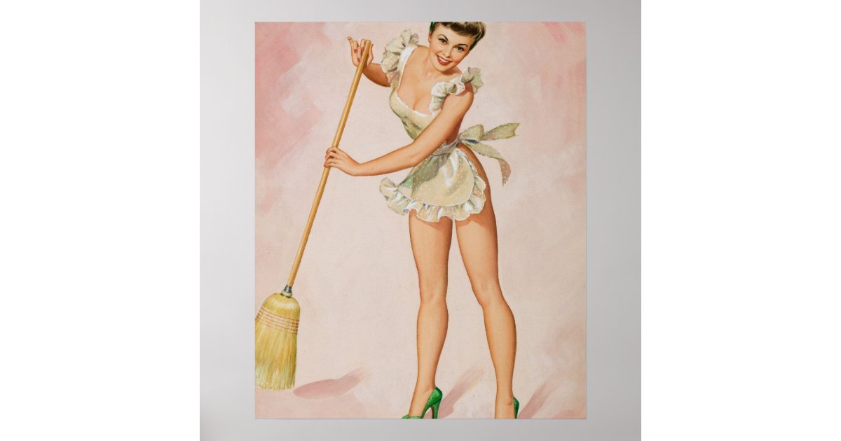 Girl Fishing Pin Up Art Poster