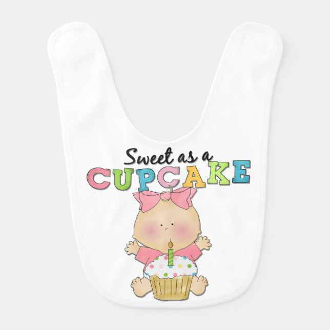 Girl Sweet as a Cupcake Bib (Front)