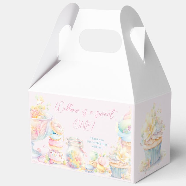 Girl Sweet One First Birthday Favor Boxes (Creator Uploaded)