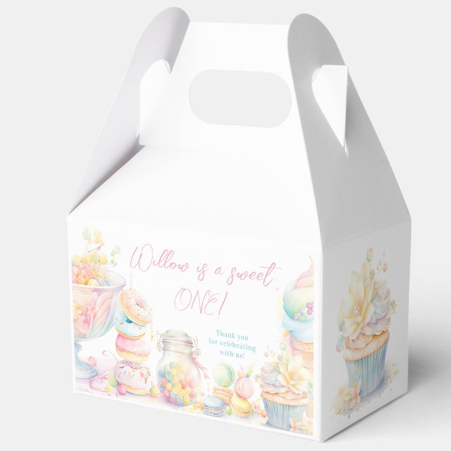 Girl Sweet One Sweets First Birthday Favor Boxes (Creator Uploaded)
