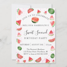 Girl Sweet Second Birthday Party Watermelon