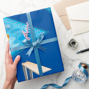 Girl Swimming Wrapping Paper
