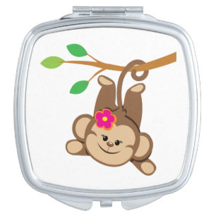 Girl Swinging Monkey Makeup Mirror