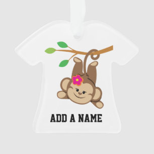 Girl Swinging Monkey Ornament