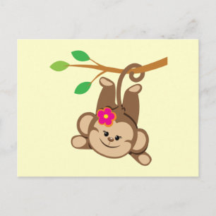 Girl Swinging Monkey Postcard