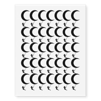 Girl Swinging Moon Design Temporary Tattoos