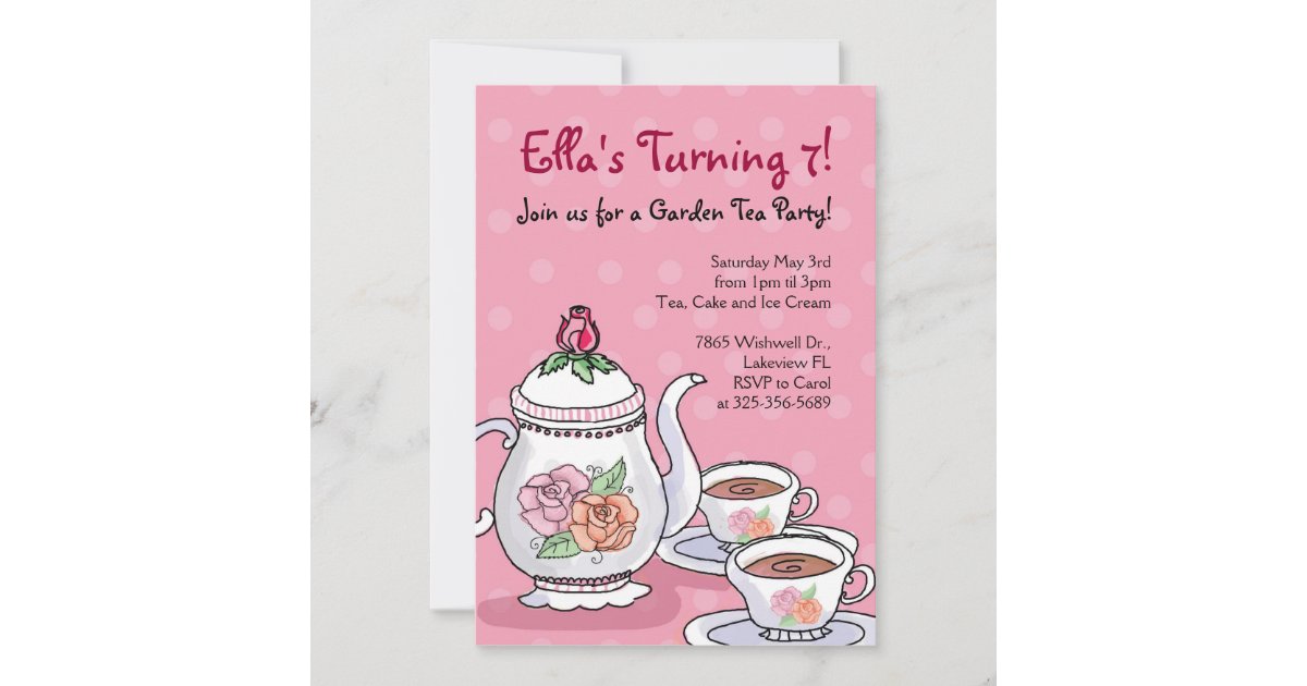 garden tea party invitations