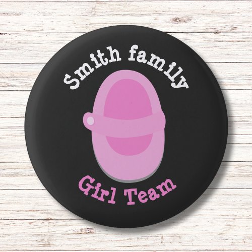 girl team gender reveal button
