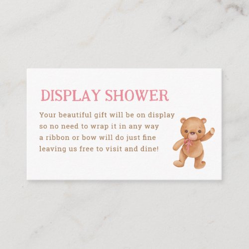 Girl Teddy Bear Baby Shower Display Shower Insert