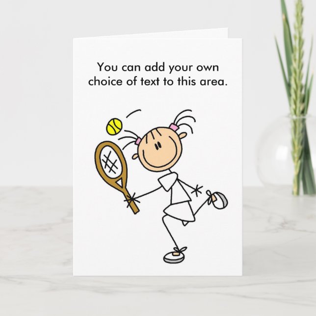 Girl Tennis Player Customizable Card (Front)
