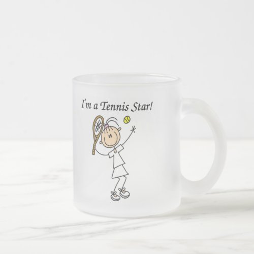 Girl Tennis Star T_shirts and Gifts Frosted Glass Coffee Mug