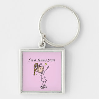 Girl Tennis Star T-shirts and Gifts Keychain