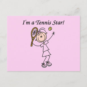 Girl Tennis Star T-shirts and Gifts Postcard