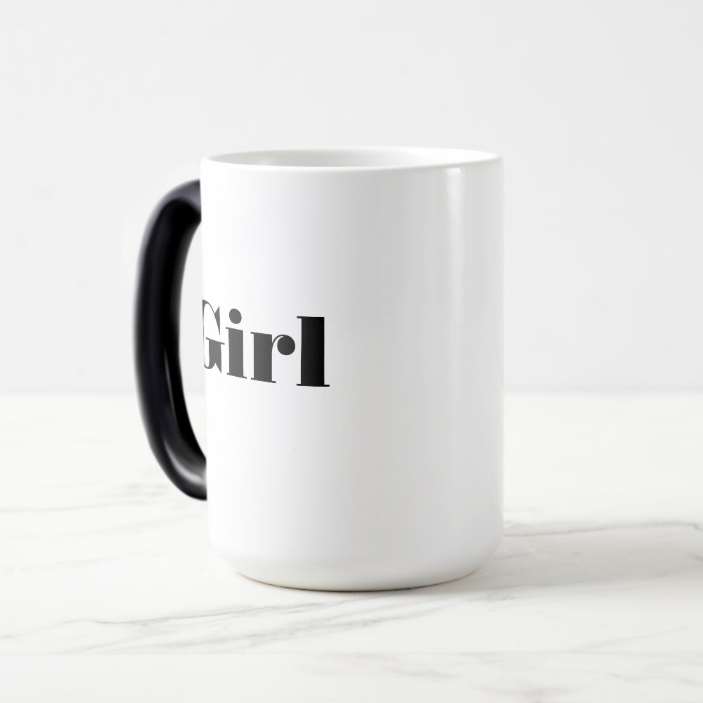 Disover Girl Text name with Black Color Morphing Mug