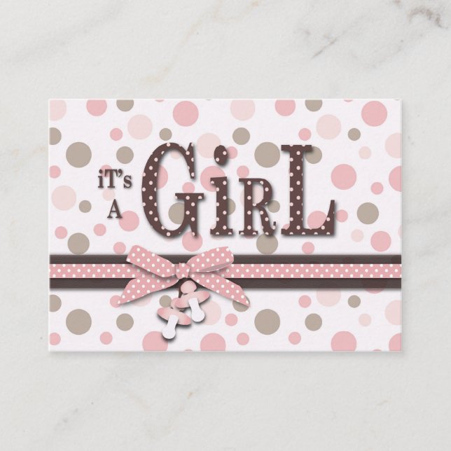 Girl Thank You Note Enclosure Card (Front)