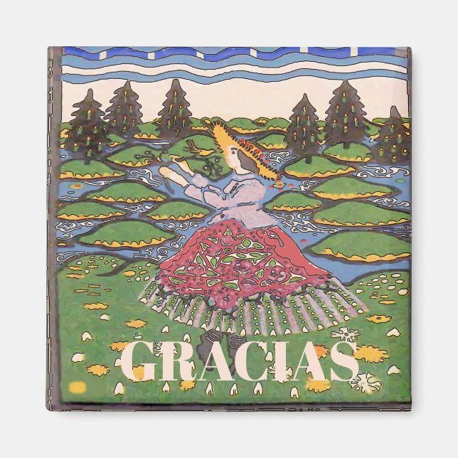 Girl, Thanks, edit text Magnet (Front)