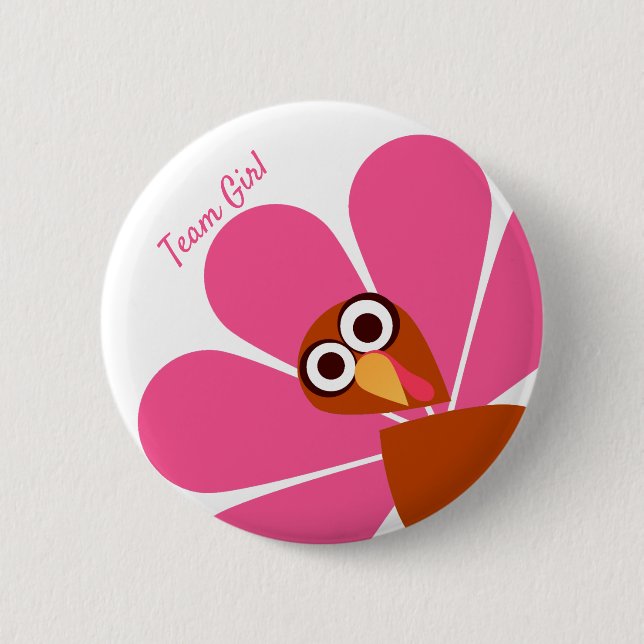 Girl Thanksgiving Gender Reveal Button (Front)