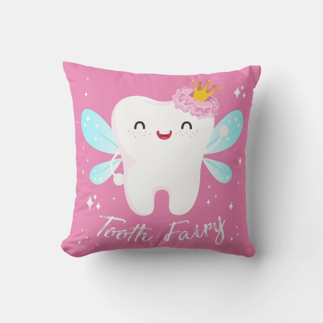 girl tooth fairy throw pillow (Front)