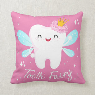 girl tooth fairy throw pillow
