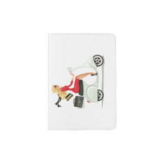 Girl Traveling on Scooter Passport cover