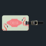 Girl Tropical Pink Flamingo Jungle Name Kids Luggage Tag<br><div class="desc">This gorgeous kids tropical luggage tag features a gorgeous pink watercolor flamingo and jungle leaf with space to add your girl's name,  an email address and phone number! The perfect tropical accessory for any travelling baby,  toddler,  child or teenager this summer!</div>