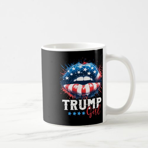 Girl Trump 2024 Election Us American Flag  Coffee Mug