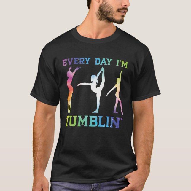 Girl Tumbling Gear Gymnast Gymnastics  Tumbler Tie T-Shirt (Front)