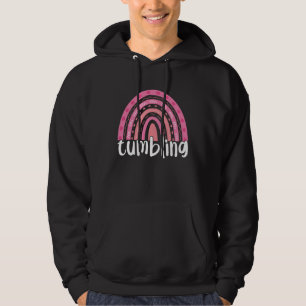 Girl Tumbling Rainbow Gear Gymnast Gymnastics  Tum Hoodie