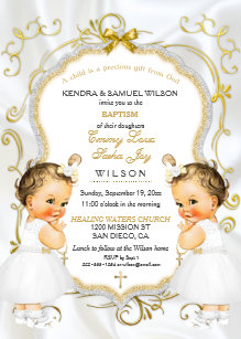 twins baptism christening invitations zazzle