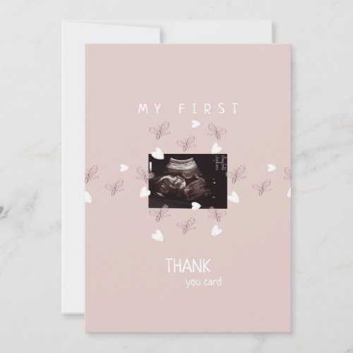 Girl Ultrasound Butterfly Funny Baby Thank You