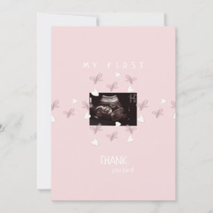 Girl Ultrasound Butterfly Funny Baby Thank You