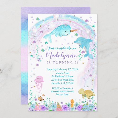 Girl Under the Sea Invitation