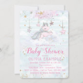 Girl Unicorn Baby Shower Invitations (Front)