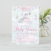 Girl Unicorn Baby Shower Invitations (Standing Front)