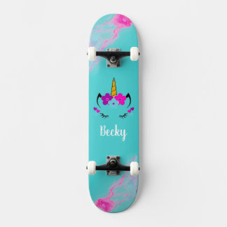 Girl Unicorn skateboard with name