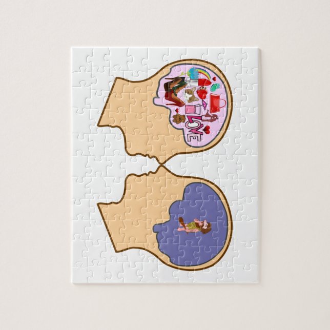 Girl V Guy funny design - Customizable Jigsaw Puzzle (Vertical)