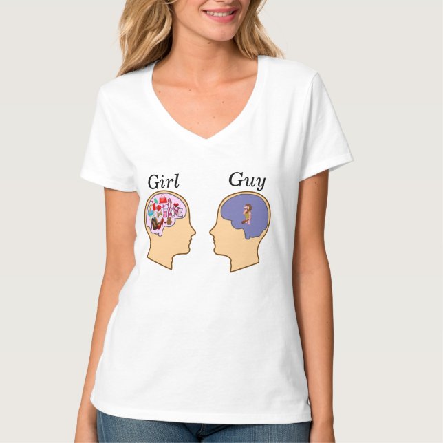 Girl V Guy funny design T-Shirt (Front)