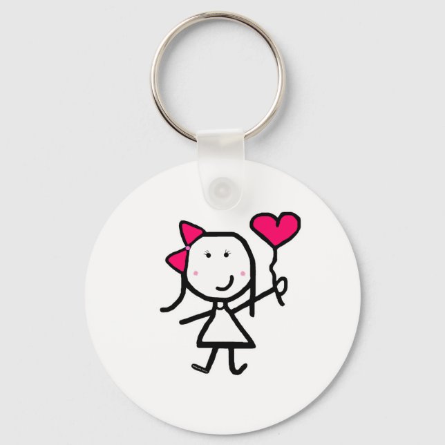 Girl & Valentine Keychain (Front)