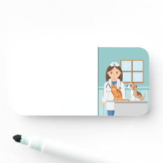 Girl Veterinarian For Kids' Pretend Play Activity Name Tag