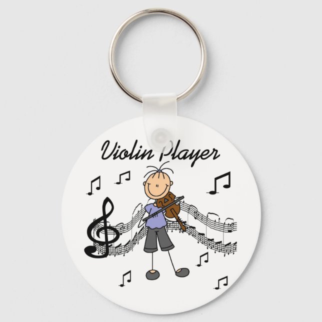 Girl Violin Player Tshirts and Gifts Keychain (Front)
